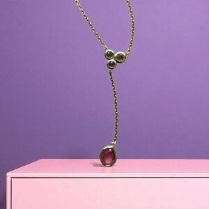 Chic Gold Necklace with Talia Pink Accents